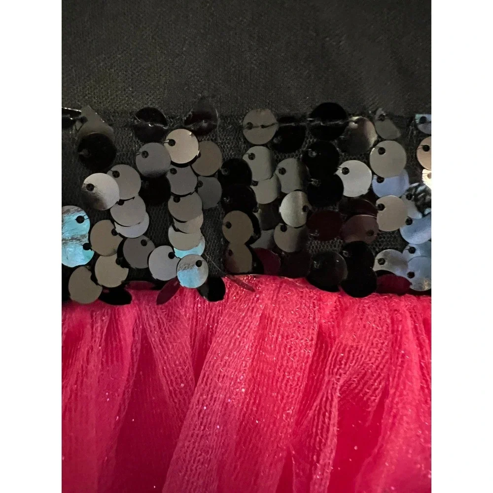 Monster High Halloween Costume Dress Kids Pink Black Skull Tulle Sequin M 8-10